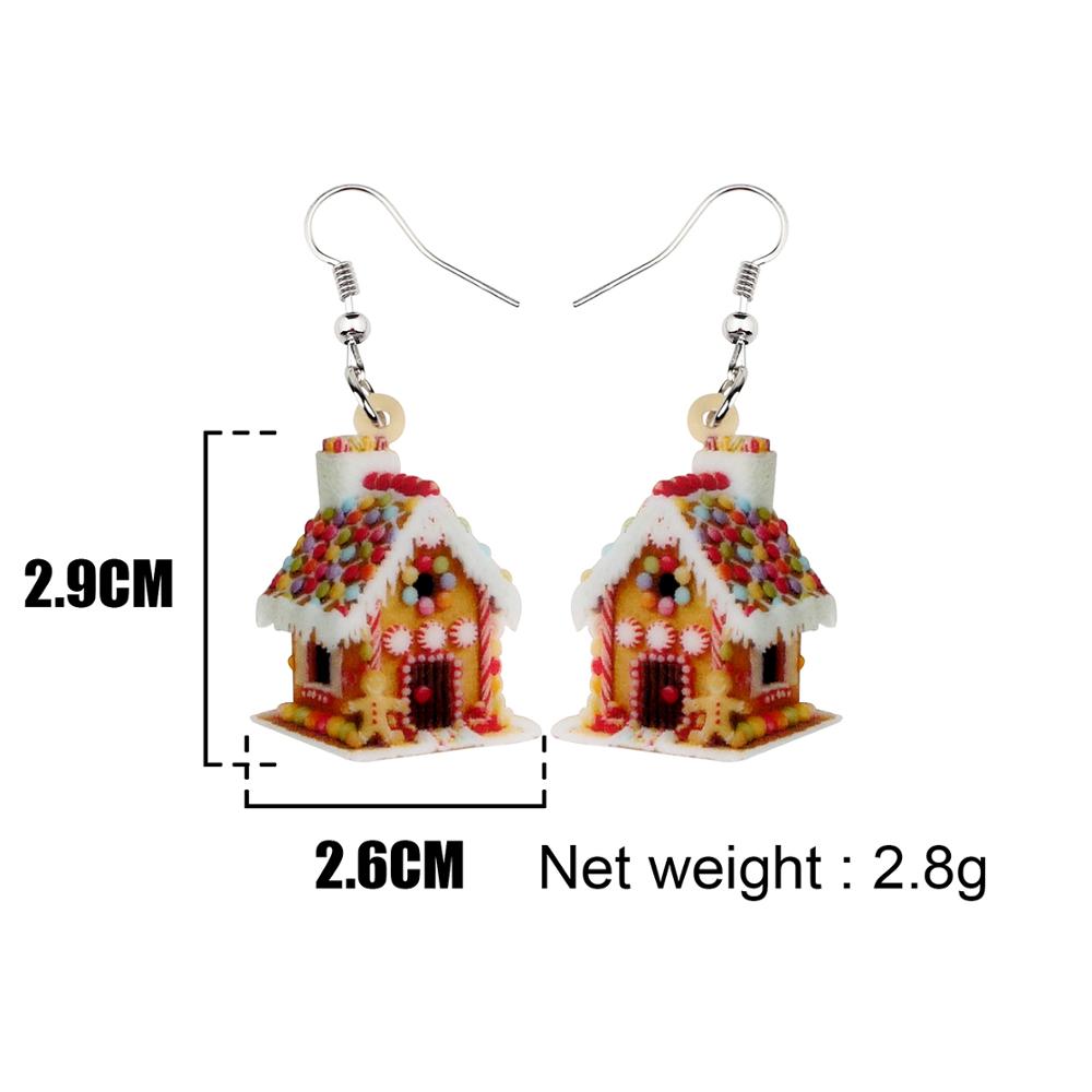 Christmas Gingerbread House Novelty Earrings - Floral Fawna