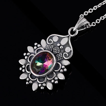 Mystic Rainbow Flower Necklace - Floral Fawna