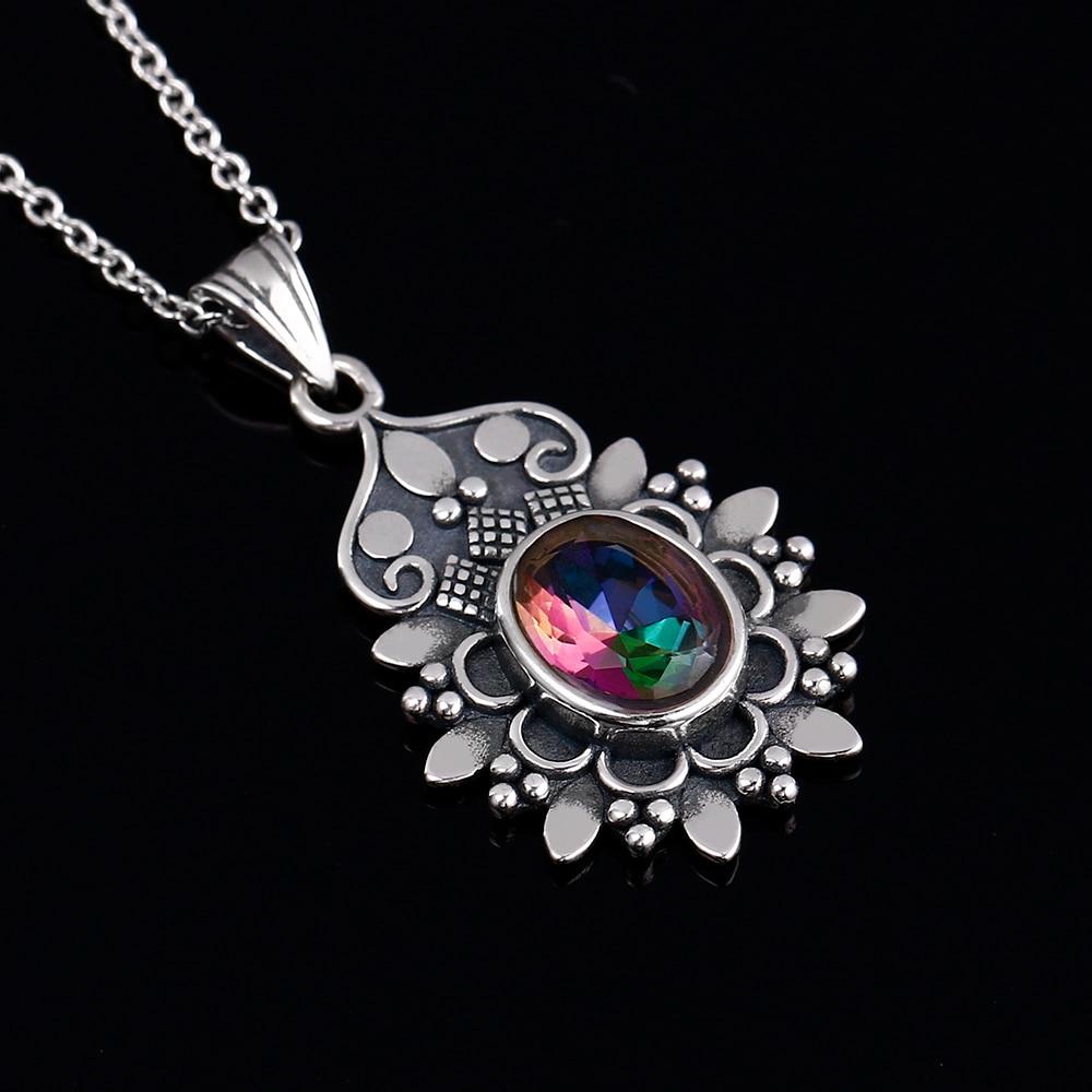 Mystic Rainbow Flower Necklace - Floral Fawna