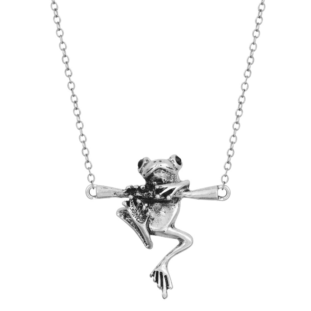 Frog On A Branch Necklace - Floral Fawna