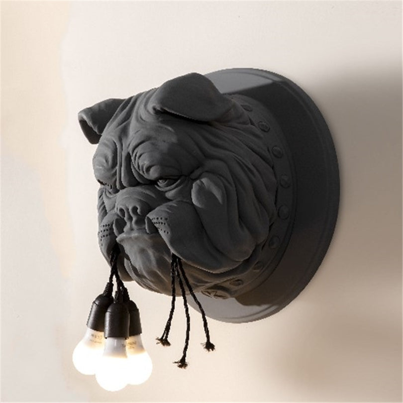 English Bulldog Wall Lamp - Floral Fawna