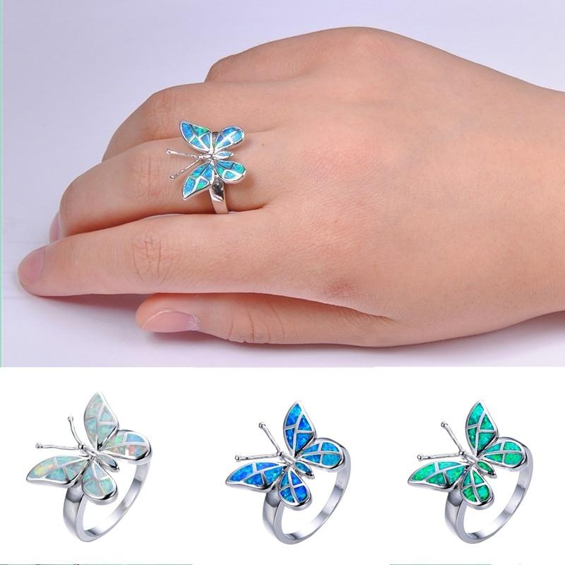 Fire Opal Butterfly Ring - Floral Fawna