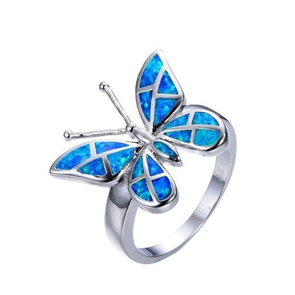 Fire Opal Butterfly Ring - Floral Fawna