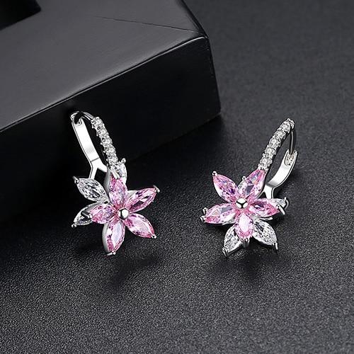 Crystal Frost Flowers Earrings - Floral Fawna