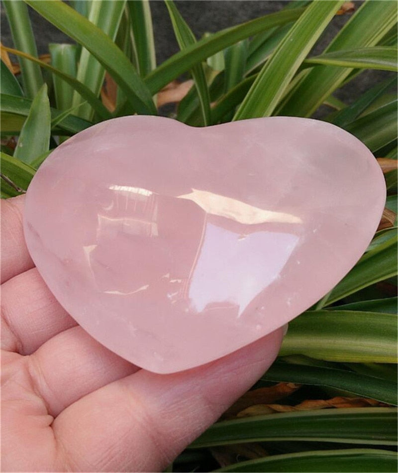 Pink Quartz Crystal Heart - Floral Fawna