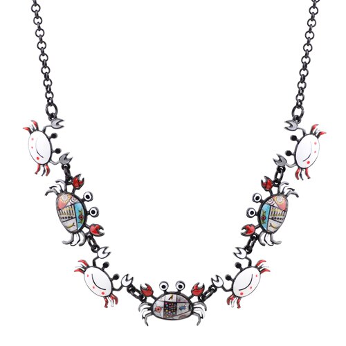 Ocean Crab Necklace - Floral Fawna