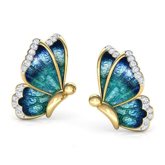 Ombre Butterfly Pearl Earrings - Floral Fawna