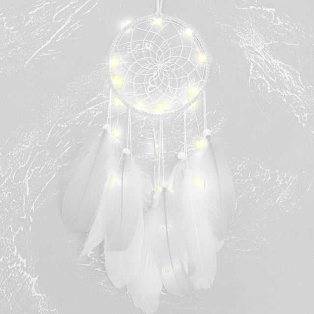 Handmade Dream Catcher with LED lights - Floral Fawna