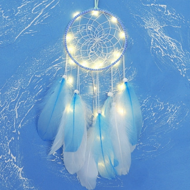 Handmade Dream Catcher with LED lights - Floral Fawna