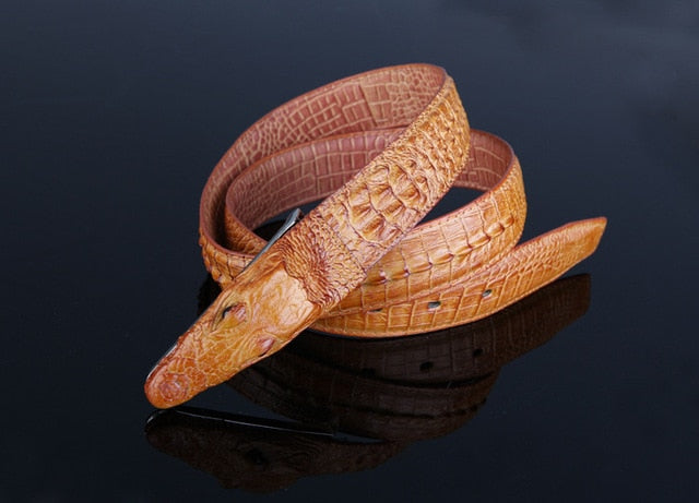 Faux Crocodile Leather Belts - Floral Fawna