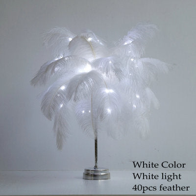 Stunning Feather Lampshade - Floral Fawna