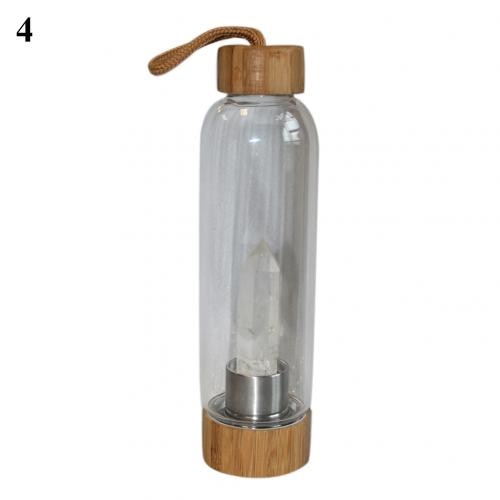 Natural Crystal Glass Water Bottle - Floral Fawna