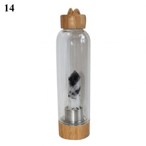 Natural Crystal Glass Water Bottle - Floral Fawna