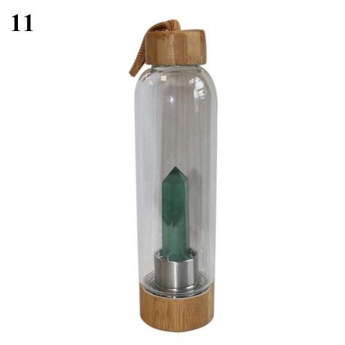 Natural Crystal Glass Water Bottle - Floral Fawna