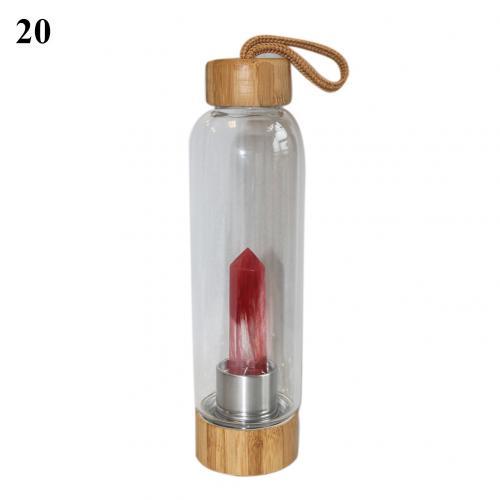 Natural Crystal Glass Water Bottle - Floral Fawna