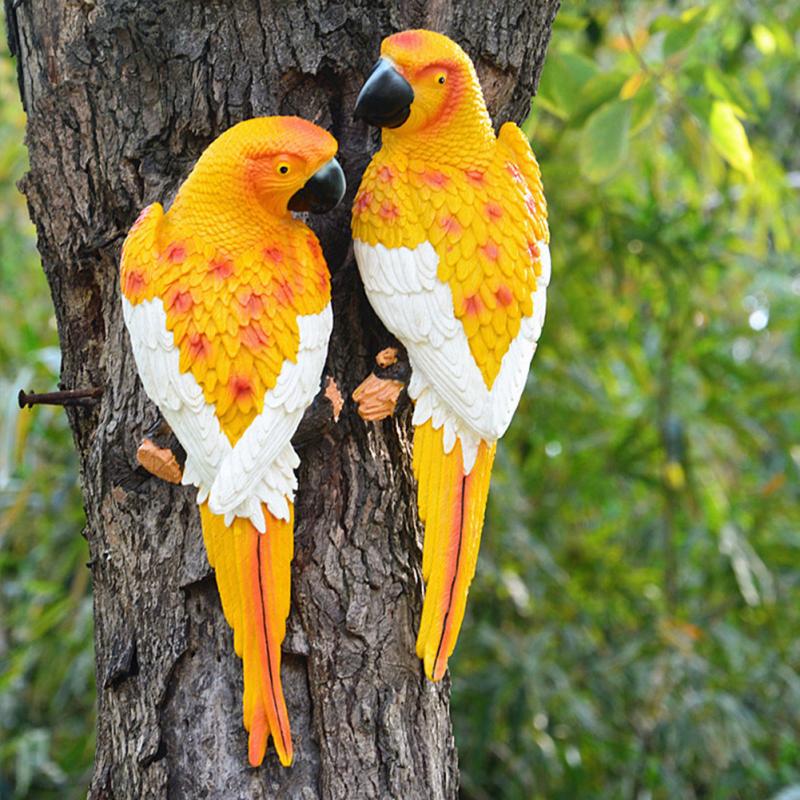 Lifelike Parrot Sculpture - Floral Fawna