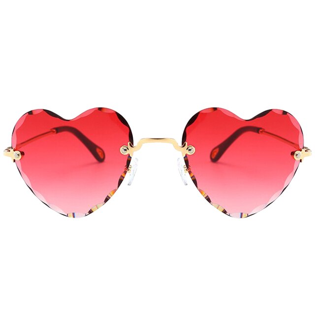 Heart Shaped Rimless Sunglasses - Floral Fawna