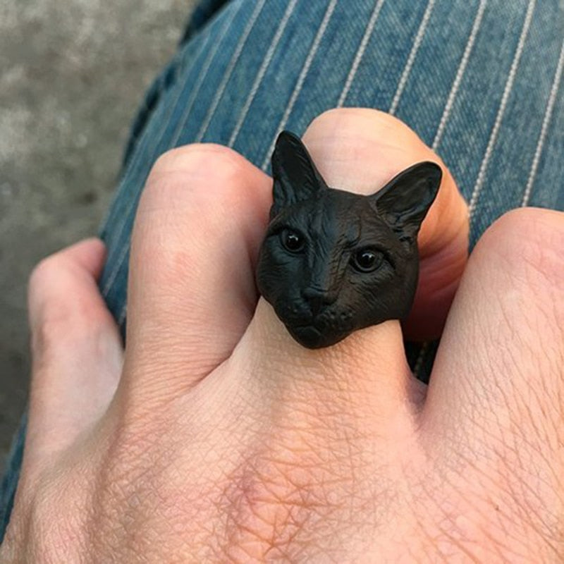Black Cat Ring - Floral Fawna