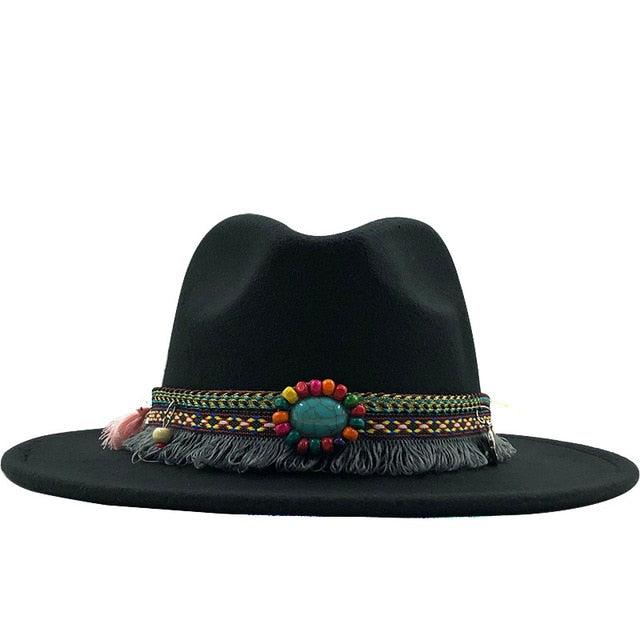 Wide Brim Fedora Hat - Floral Fawna