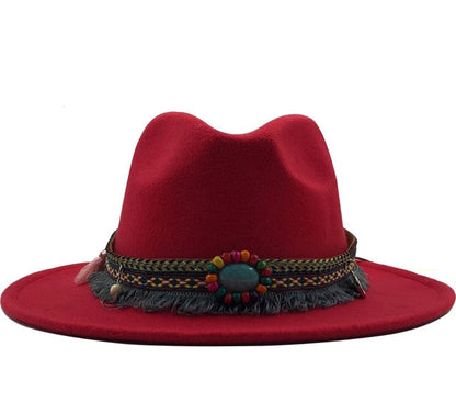 Wide Brim Fedora Hat - Floral Fawna