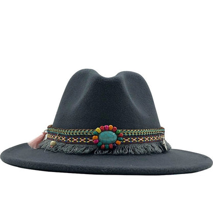 Wide Brim Fedora Hat - Floral Fawna