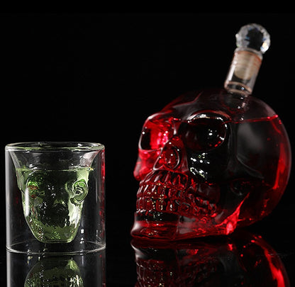 Glass Skull Decanter - Floral Fawna