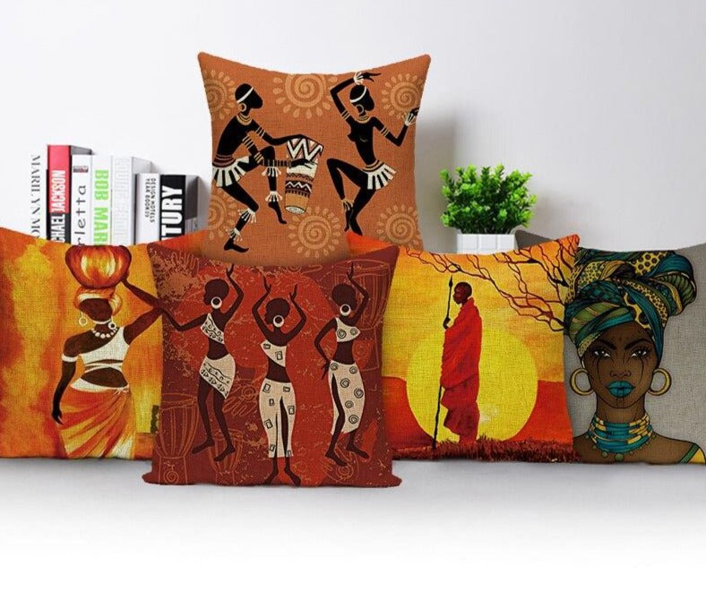 African Tribal Cushion Cover - Floral Fawna