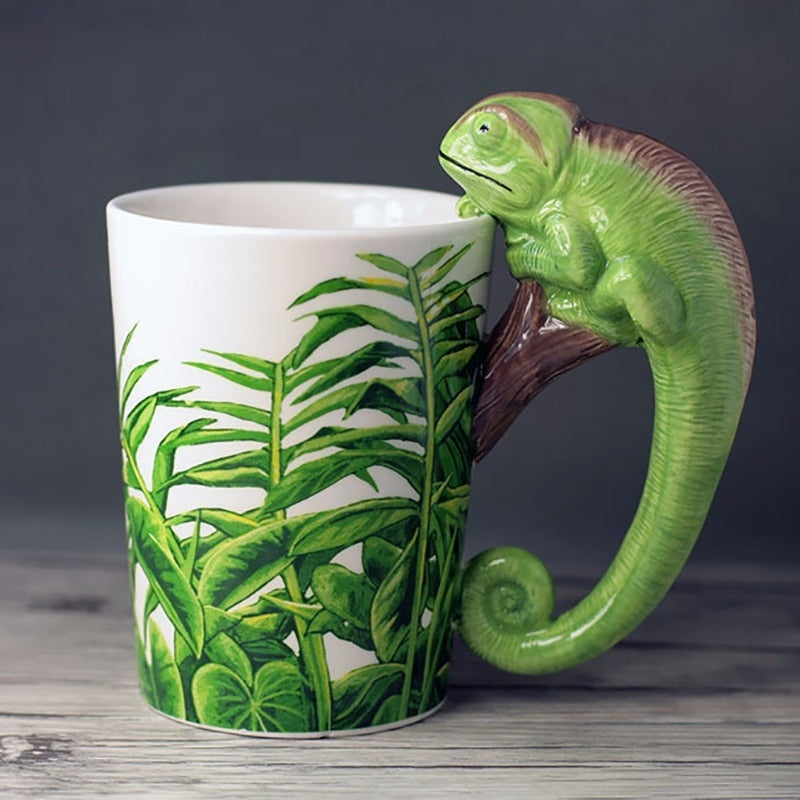 3D Chameleon Mug - Floral Fawna