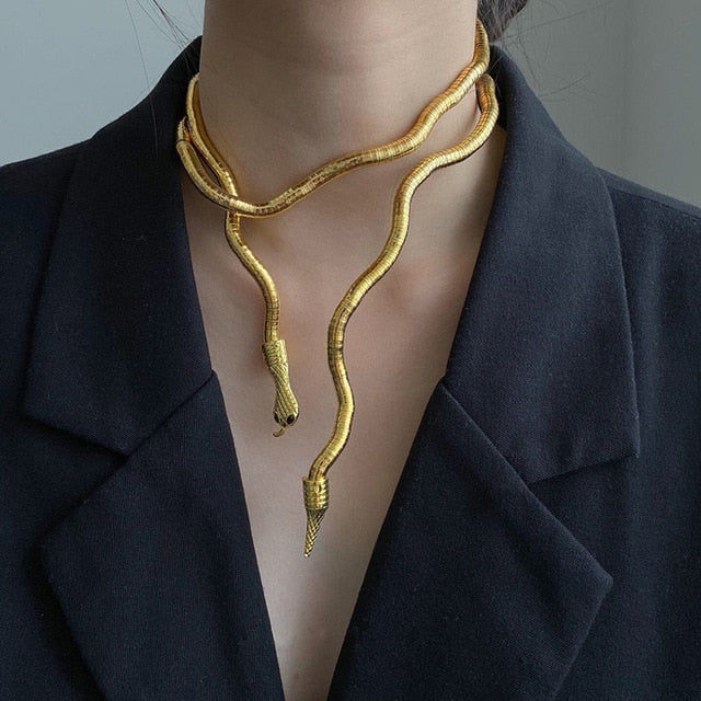 Slithering Snake Necklace - Floral Fawna