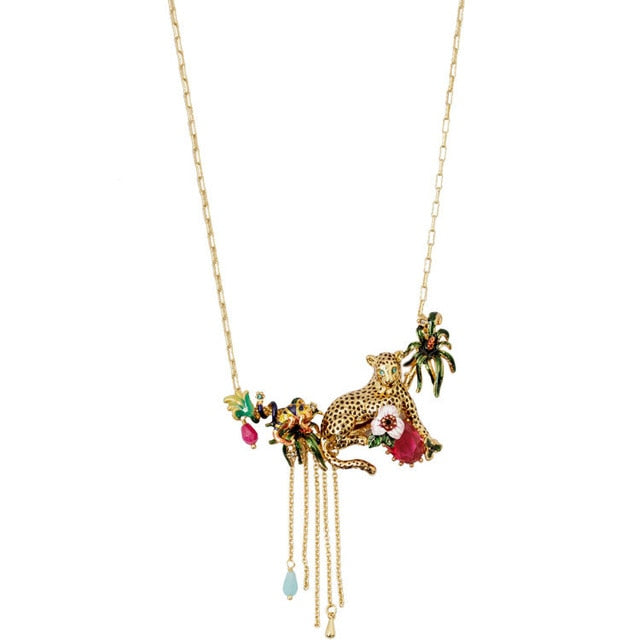 Luxurious Leopard Necklace - Floral Fawna