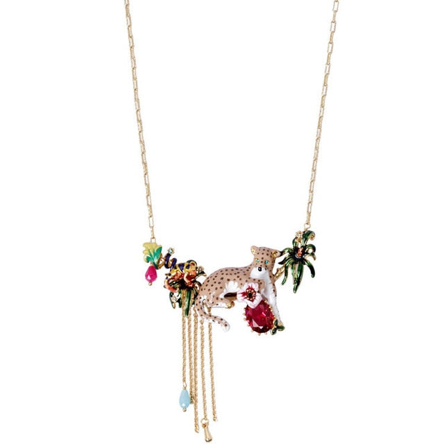 Luxurious Leopard Necklace - Floral Fawna