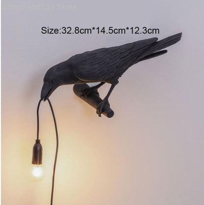 Gothic Crow Lamp - Floral Fawna