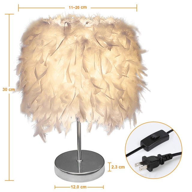 Fluffy Feather Lamp - Floral Fawna