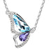 Butterfly Crystals Pendant Silver Plated Necklace - Floral Fawna