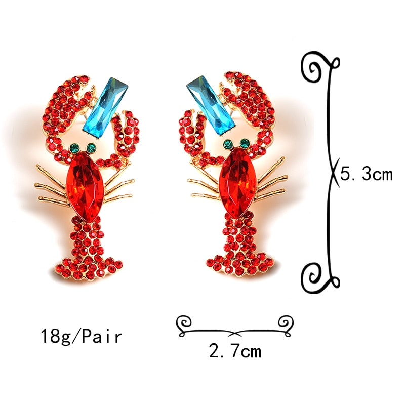 Statement Lobster Earrings - Floral Fawna