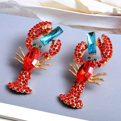 Statement Lobster Earrings - Floral Fawna