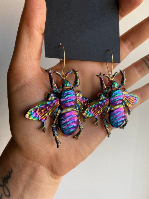 Holographic Animal Earrings - Floral Fawna