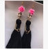 Black Tassel Goth Skull Earrings - Floral Fawna