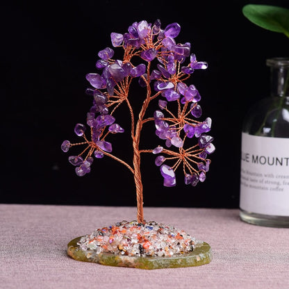 Amethyst Crystal Tree of Life - Floral Fawna