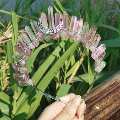 Rainbow Quartz Crystal Headband - Floral Fawna