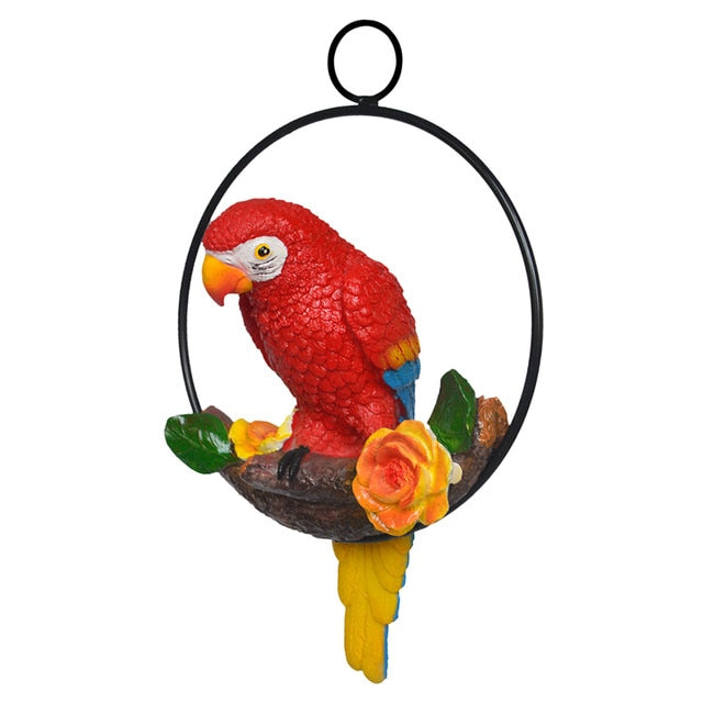Hanging Parrot Ornament - Floral Fawna