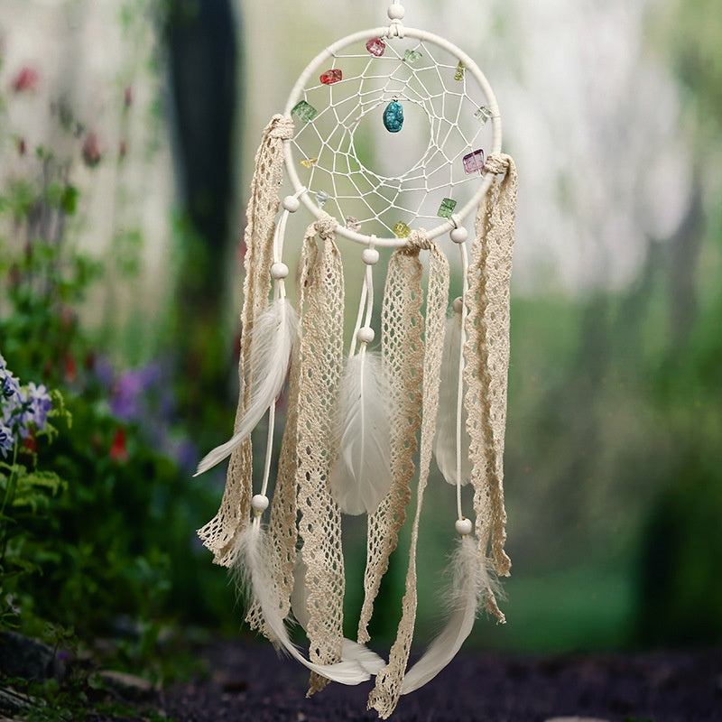 Handmade Dream Catcher with LED lights - Floral Fawna