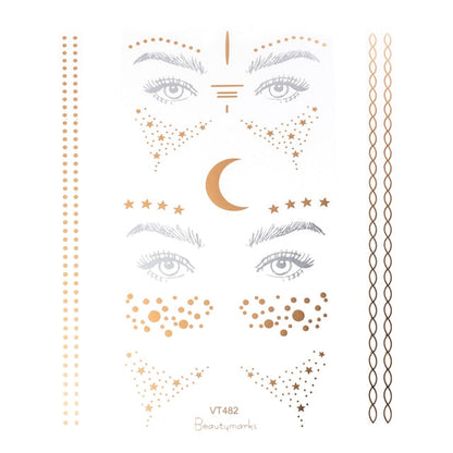 Gold and Silver Tattoo Makeup Stickers - Floral Fawna