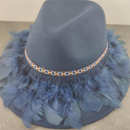 Western Style Boho Fedora Hat - Floral Fawna