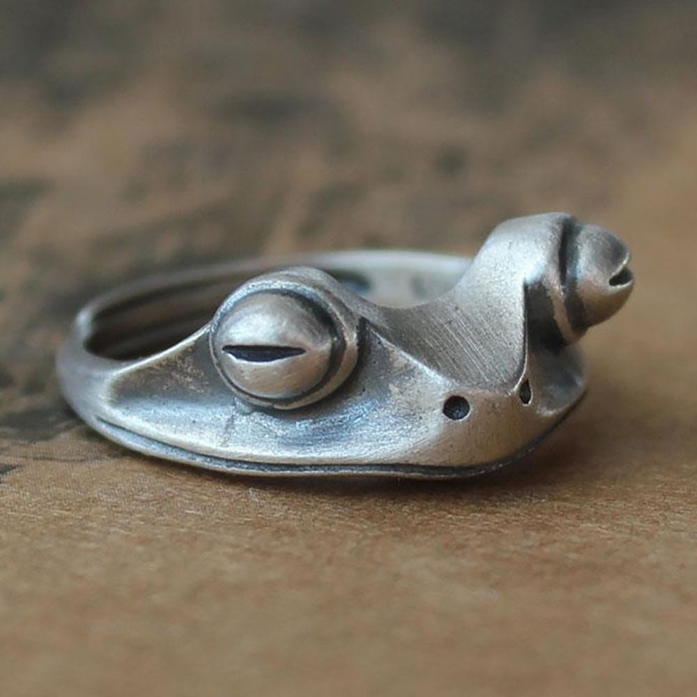 Silver Frog Ring - Floral Fawna
