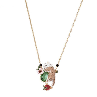 Luxurious Leaping Leopard Necklace - Floral Fawna