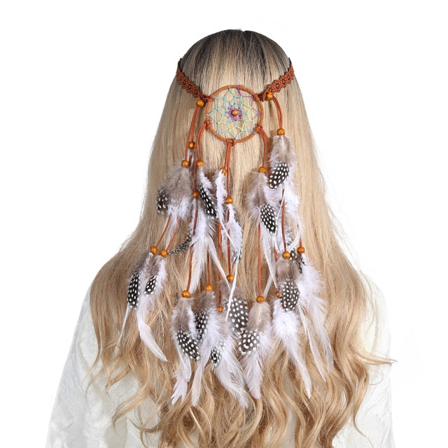 Boho Feather Headband - Floral Fawna