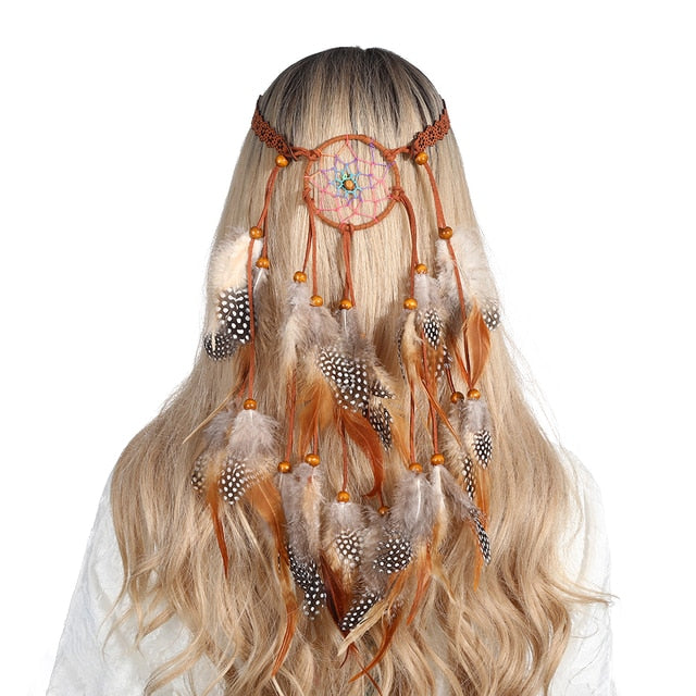 Boho Feather Headband - Floral Fawna