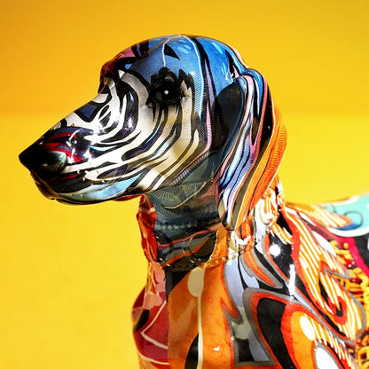 Abstract Dachshund Statue - Floral Fawna