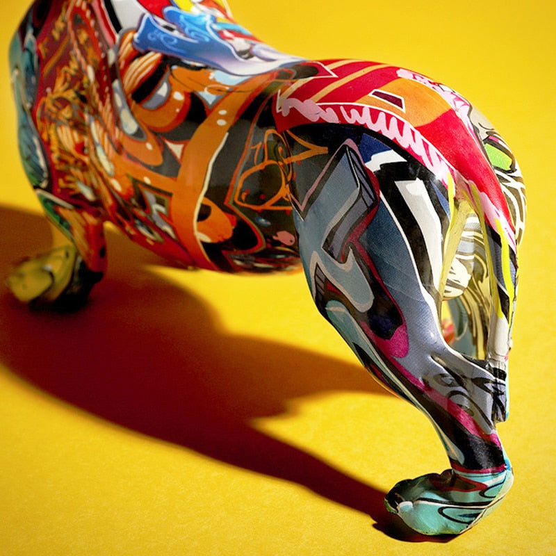 Abstract Dachshund Statue - Floral Fawna